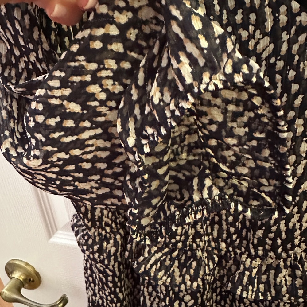 NWT Soft Surroundings  Hazel/Black/Tan Animal Print Tiered V Neck Dress - Size L - Picture 6 of 14